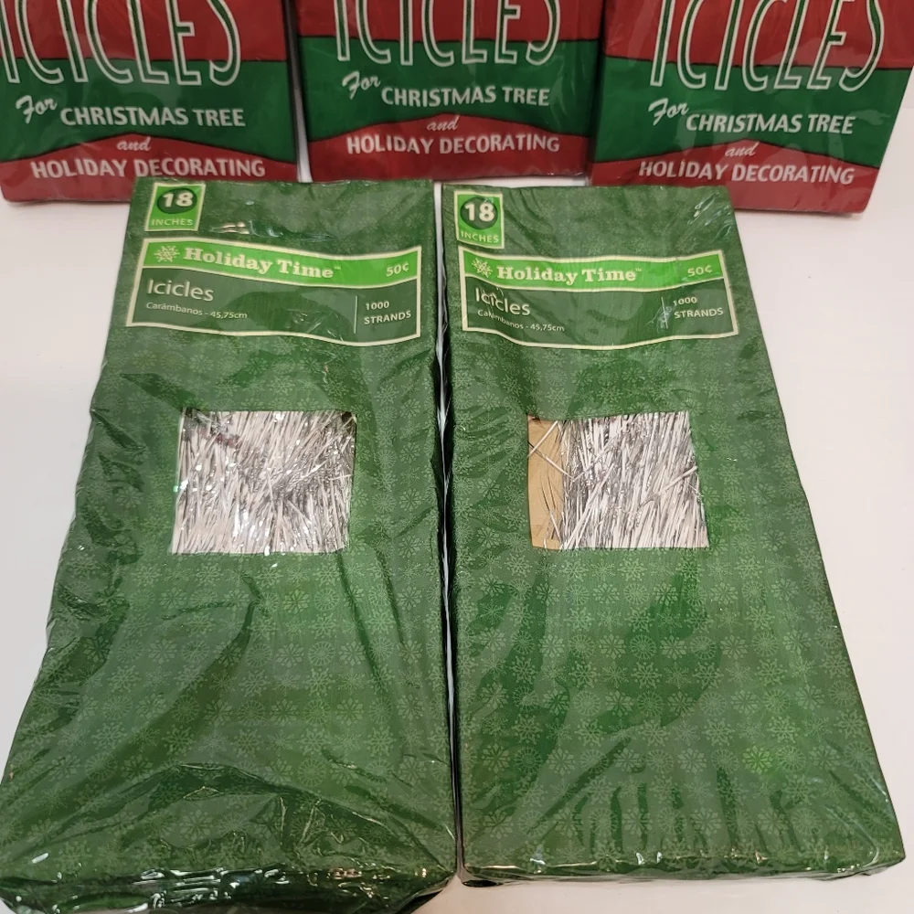 Vtg LOT Silver Tinsel ICICLES 18